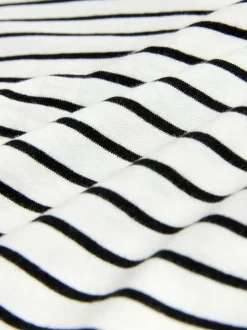 The Set 3 Pack Knot Front T-Shirts Black/White/Stripe Clearance