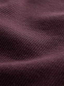The Set 3 Pack Long Sleeve Button Through Rib T-Shirt Black/Chocolate Brown/Berry New