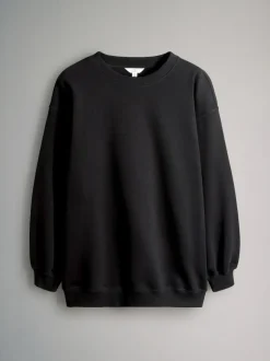 The Set 2 Pack Longline Crew Neck Sweatshirt Black/Chocolate Discount