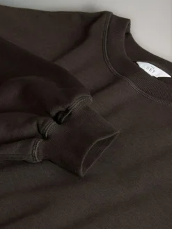 The Set 2 Pack Longline Crew Neck Sweatshirt Black/Chocolate Discount