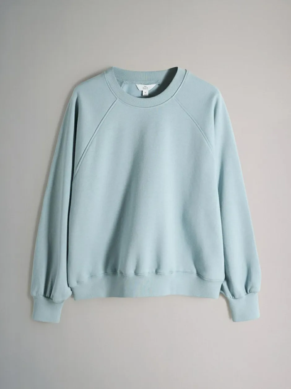 The Set 3 Pack Raglan Sweat Tops Blue/Light Blue/Cream Sale
