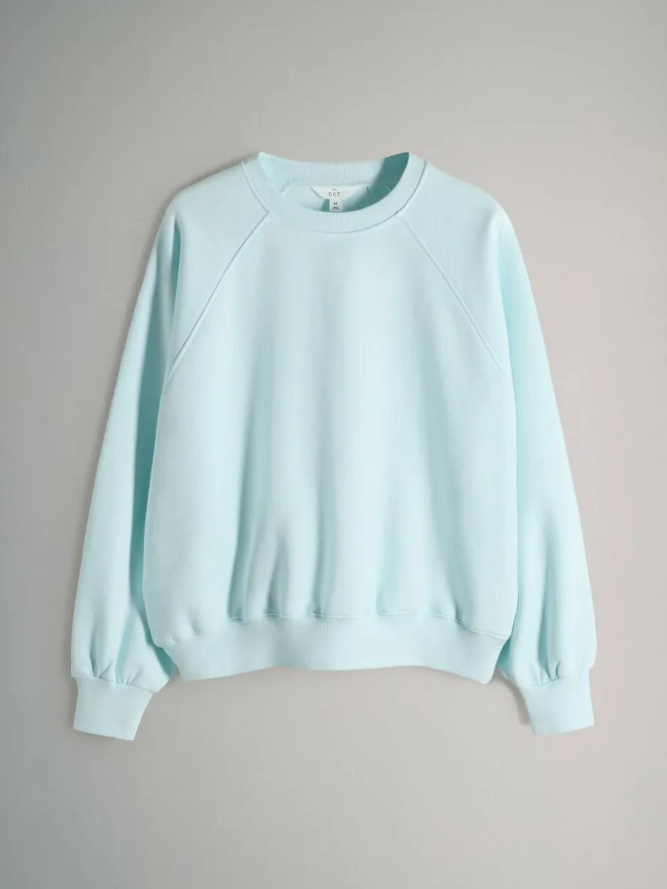 The Set 3 Pack Raglan Sweat Tops Blue/Light Blue/Cream Sale