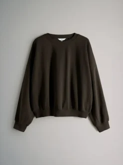 The Set 2 Pack Relaxed Crew Sweatshirt Chocolate Brown/Cream Clearance