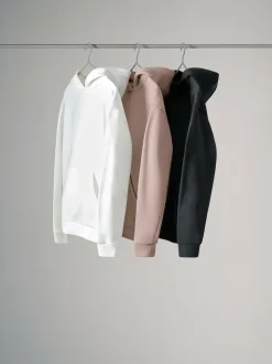 The Set 3 Pack Relaxed Hoodies Cream/Taupe/Black Hot