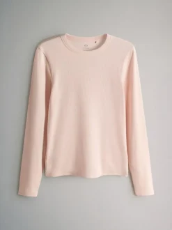 The Set 5 Pack Ribbed Long Sleeve T-Shirts Brown/Pink/White/Stripe Sale