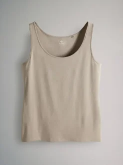The Set 7 Pack Scoop Neck Vests Black/White/Brown/Light Brown/Cream/White Best