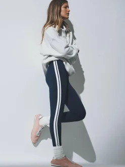 The Set 3 Pack Side Stripe Leggings Black/Navy Blue/Grey Outlet