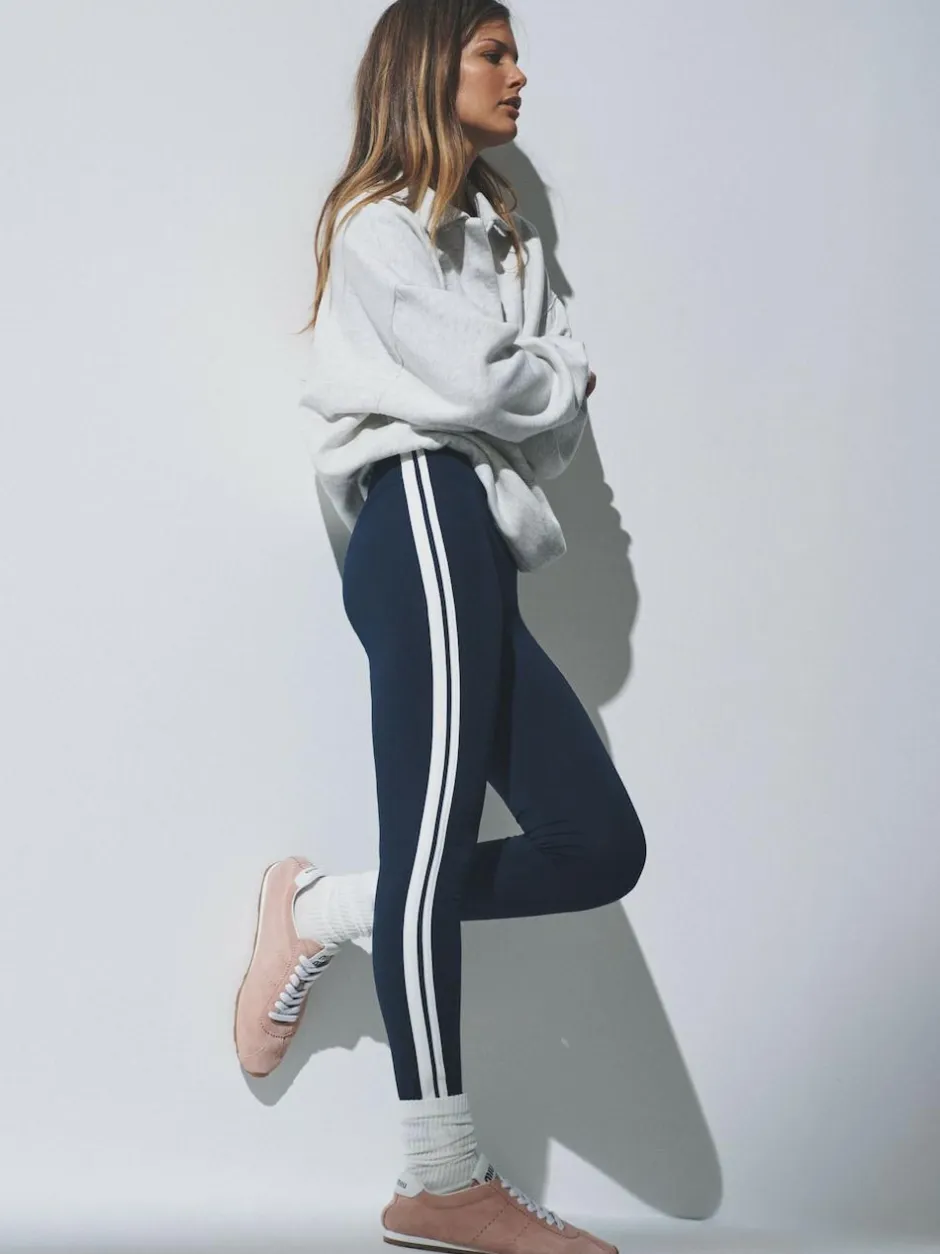 The Set 3 Pack Side Stripe Leggings Black/Navy Blue/Grey Outlet