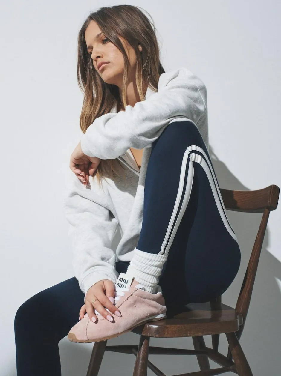 The Set 3 Pack Side Stripe Leggings Black/Navy Blue/Grey Outlet