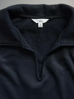 The Set 2 Pack Trophy Neck Long Sleeve Sweat Tops Navy/Cream Hot