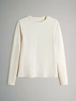 The Set 3 Pack Twist Neck Long Sleeve T-Shirts Chocolate Brown/Taupe Brown/Cream Clearance
