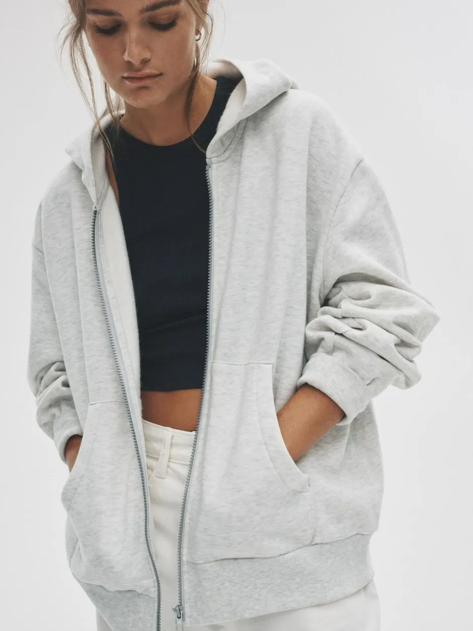 The Set 2 Pack Zip Though Hoodies Black/Grey Marl Clearance