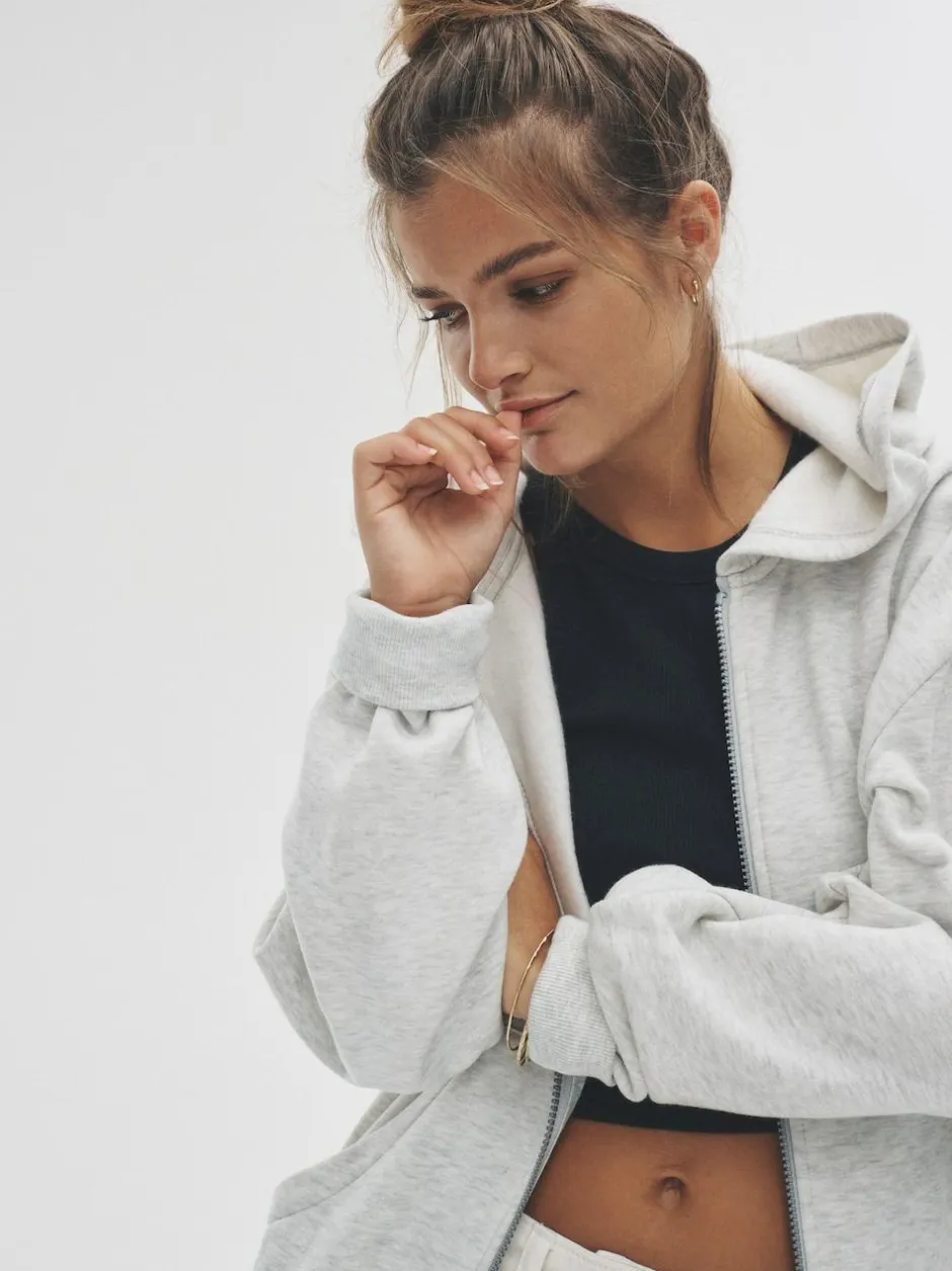 The Set 2 Pack Zip Though Hoodies Black/Grey Marl Clearance