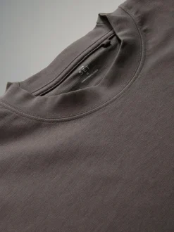 The Set Oversized Fit 4 Pack Short Sleeve Cotton T-Shirts Black Grey White Clearance