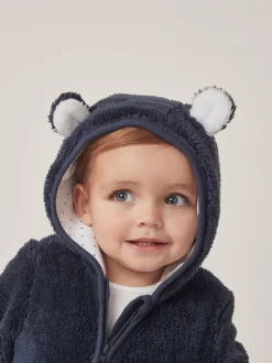 The White Company Blue Navy Fleece Romper Discount