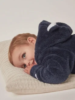 The White Company Blue Navy Fleece Romper Discount