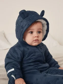 The White Company Blue Star Quilted Pramsuit Online