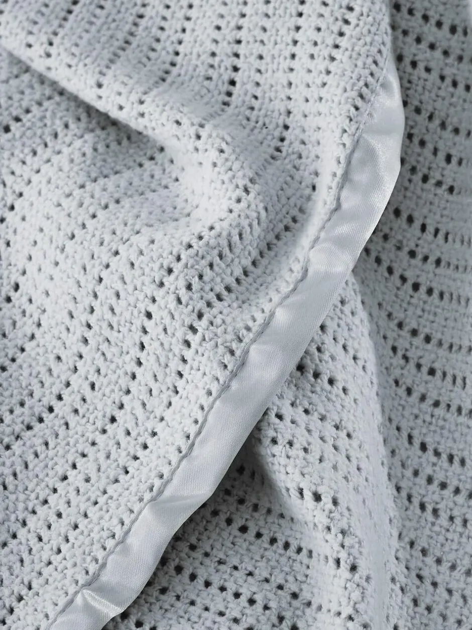 The White Company Cellular Satin Winter Blanket Grey Hot