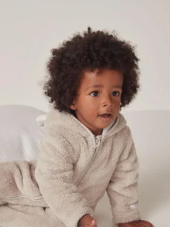 The White Company Pebble Fleece Romper Natural Hot