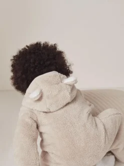 The White Company Pebble Fleece Romper Natural Hot