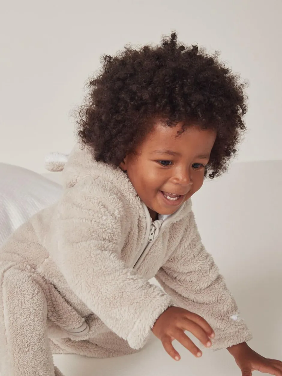 The White Company Pebble Fleece Romper Natural Hot