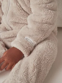 The White Company Pebble Fleece Romper Natural Hot