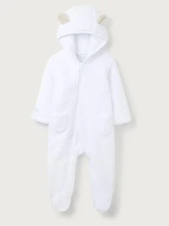 The White Company Pebble Fleece Romper White Online