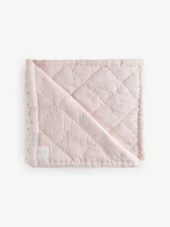The White Company White Single Reversible Floral Quilt Blanket Clearance