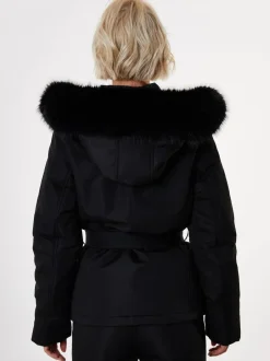 Threadbare Belted Padded Ski Jacket Black Online