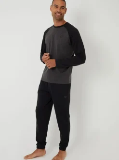 Threadbare Black Blend Long Sleeve Pyjamas Set Outlet