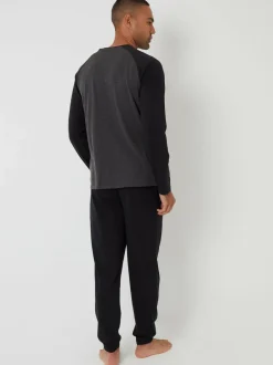 Threadbare Black Blend Long Sleeve Pyjamas Set Outlet