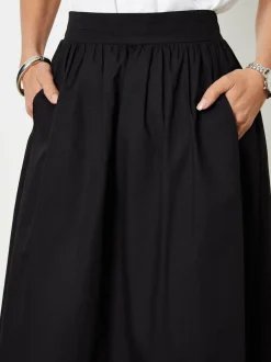 Threadbare Black Midi Skirt with Pockets Outlet