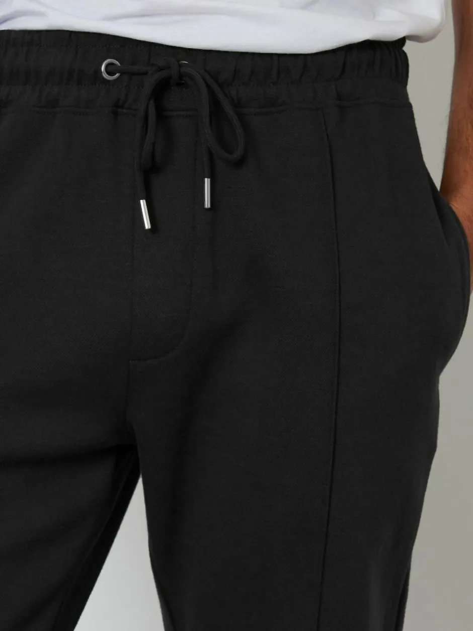 Threadbare Pintuck Pique Joggers Black