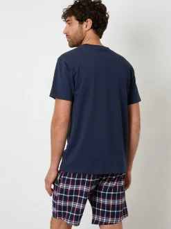 Threadbare Black Textured Check Shortie Pyjamas Set 2 Pack Hot