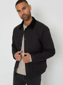 Threadbare Twill Lightweight Jacket Black Outlet