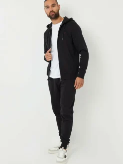 Threadbare Black Zip Through Hoodie