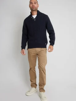 Threadbare Blue Button Up Funnel Neck Jumper Best