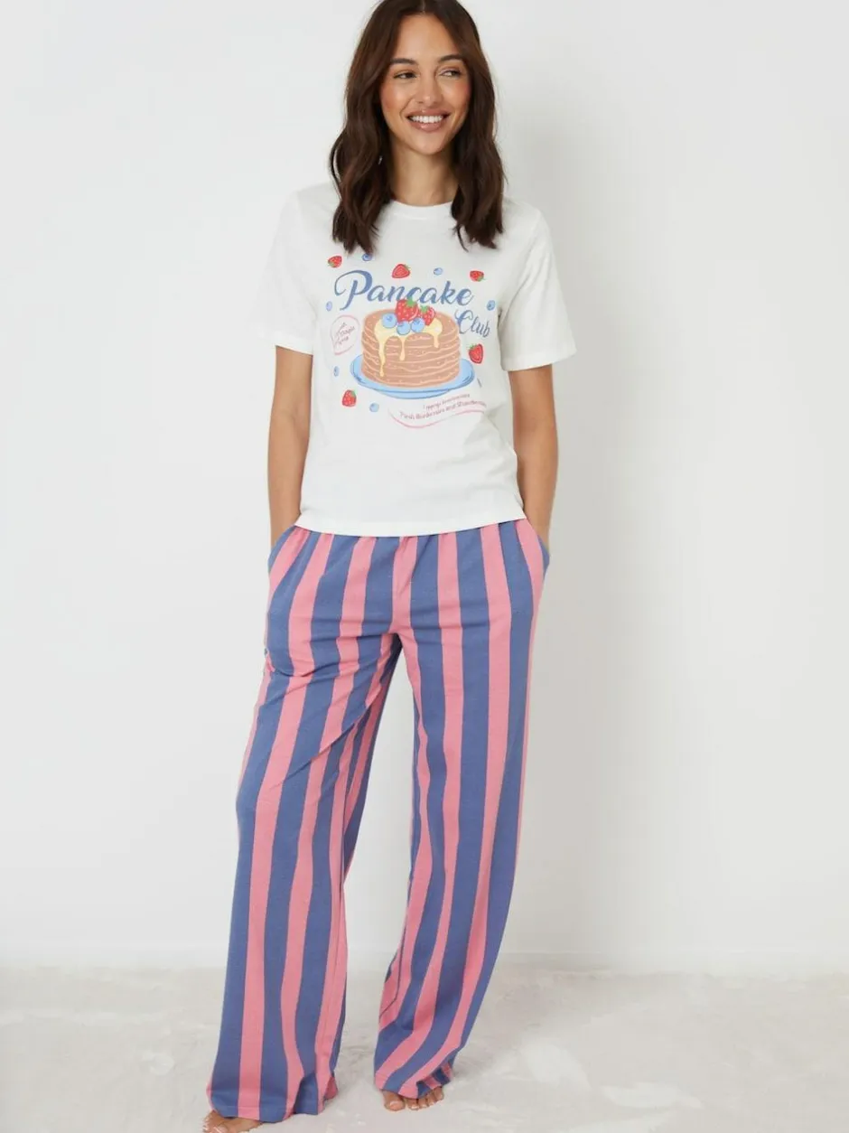 Threadbare Blue Graphic Print Short Sleeve Pyjamas Set Online