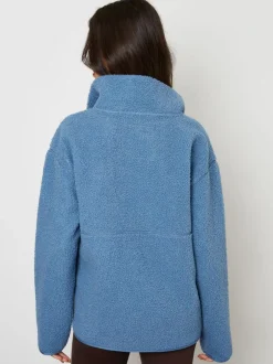 Threadbare Blue Half Zip Borg Fleece