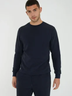 Threadbare Blue Waffle Textured Fleece Loungewear Set Discount