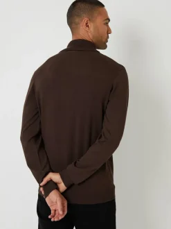 Threadbare Brown Knitted Roll Neck Jumper Online