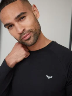 Threadbare Dark Black Blend Long Sleeve Pyjamas Set Online