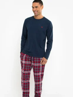 Threadbare Dark Blue Blend Long Sleeve Pyjamas Set Clearance