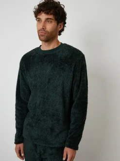 Threadbare Two Tone Borg Loungewear Set Green New