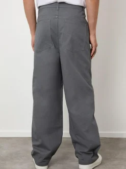 Threadbare Baggy Fit 5 Pocket Chino Trousers Grey Outlet