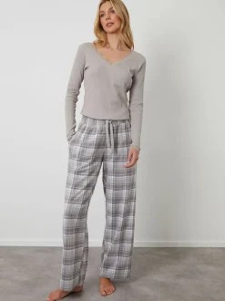 Threadbare Cotton Long Sleeve Pyjamas Set Grey