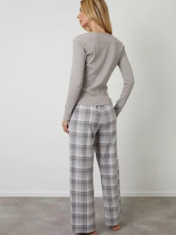 Threadbare Cotton Long Sleeve Pyjamas Set Grey