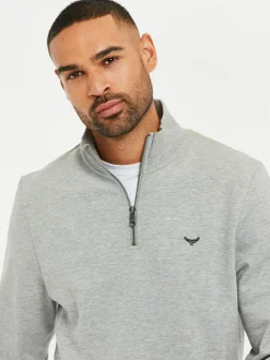 Threadbare Grey Light Quarter Zip Neck Sweatshirt Best