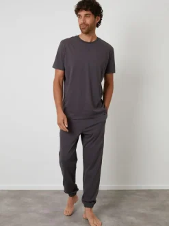 Threadbare Peached Cotton Pyjamas Set Grey Sale