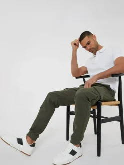 Threadbare Cotton Jogger Style Cargo Trousers With Stretch Khaki Hot